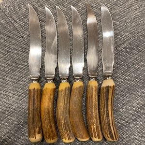 BIRKS vintage antler handled steak knives 1940’s